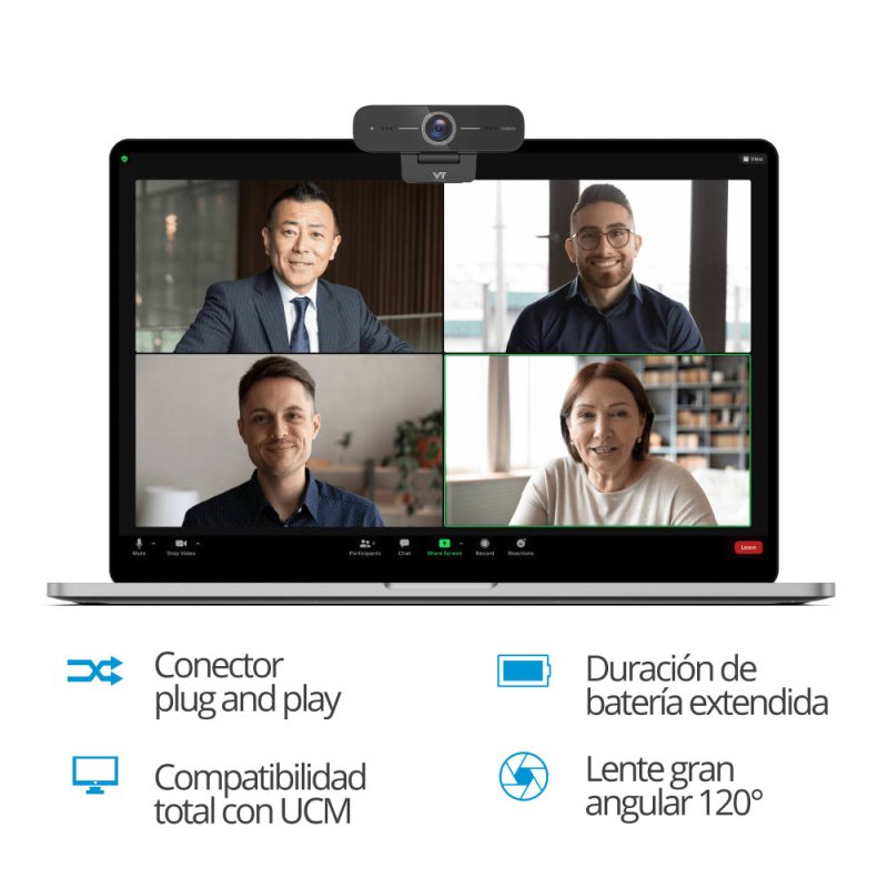 Cámara Web Profesional VT V100 Full HD 1080p con micrófono - VT PERÚ
